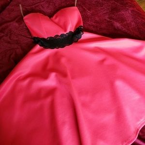 Cute coral lace party dress